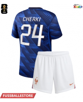Günstige Frankreich Rayan Cherki #24 Heimtrikotsatz Kinder WM 2026 Kurzarm (+ Kurze Hosen)